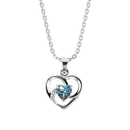 CLARA 925 Sterling Silver Heart Pendant Necklace | with or Without Chain | For Women and Girls