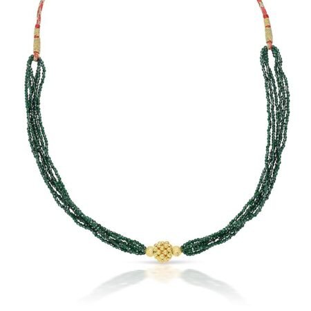 22 Karat (916) BSI Hallmarked Yellow Gold Swarnamala Thushi Necklace For Woman Traditional Elegant Design